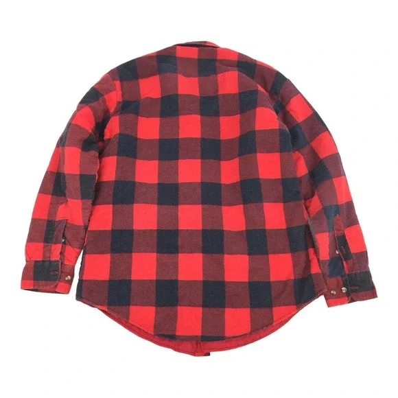 Vintage Northwest Territory Buffalo Plaid Button Front Shacket Jacket Large Red